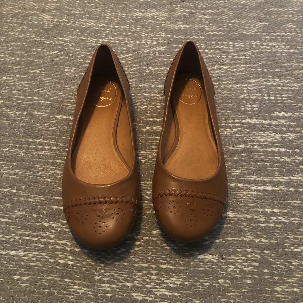 Jack Rogers Brown Leather Flats